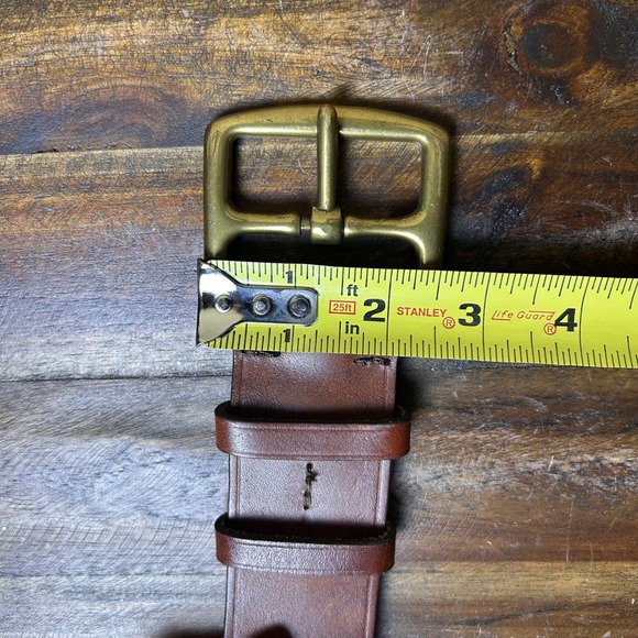 J Crew Genuine Italian Leather Belt Brass Buckle Made in USA Womens L - Picture 12 of 12